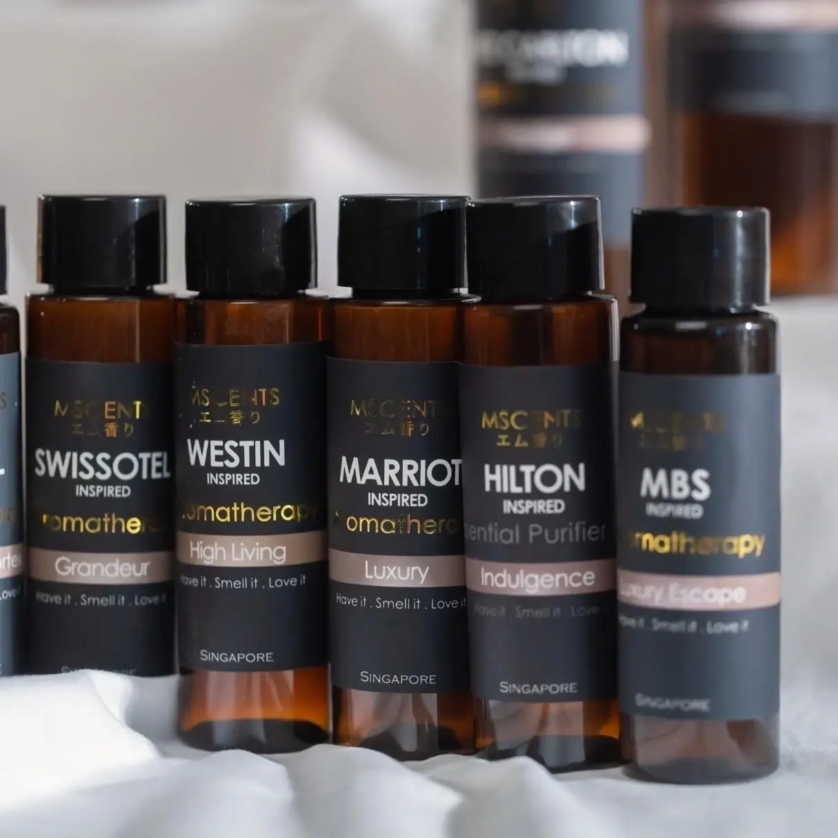 MScents essential purifier oil hotel collection scents in amber bottles