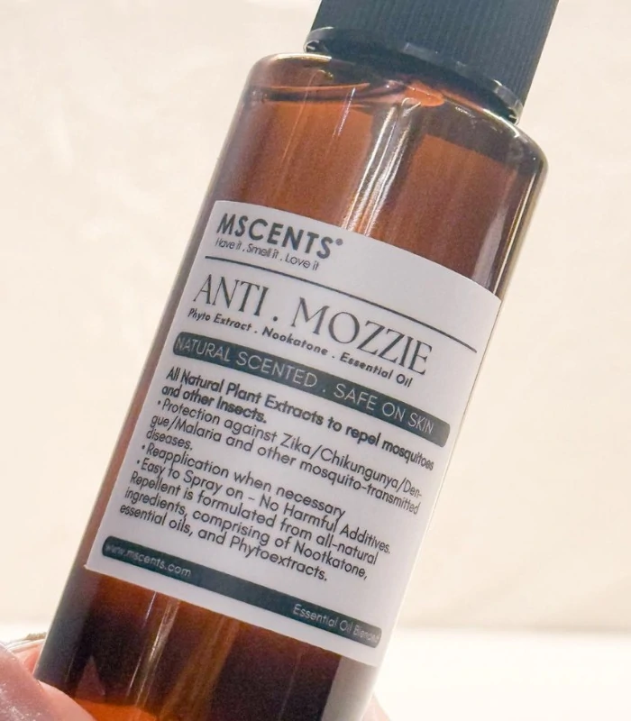 MScents mosquito repellent bottle close up