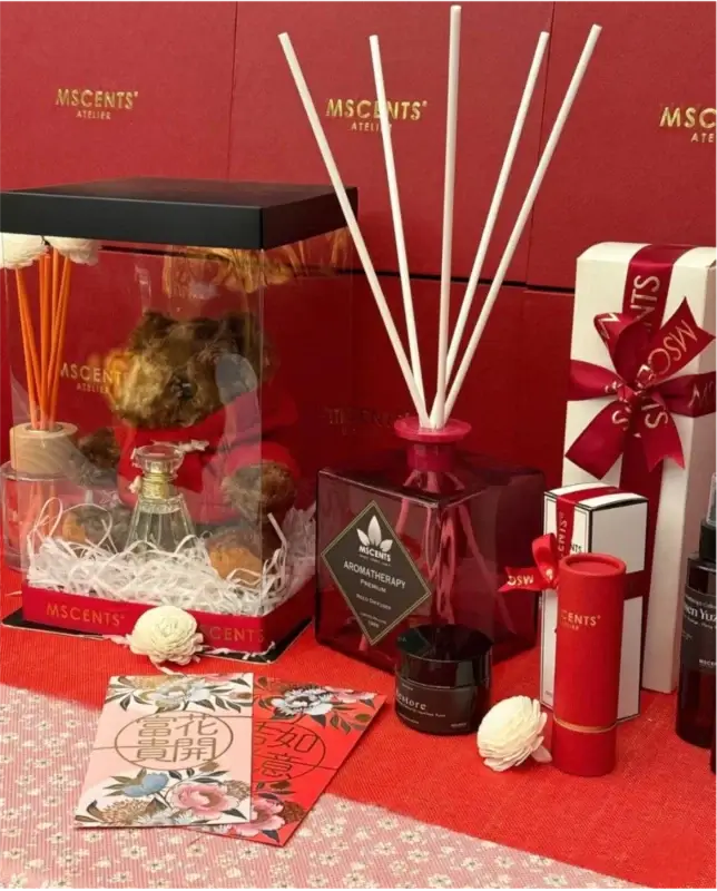 Various MScents gift sets in red color Chinese New Year theme