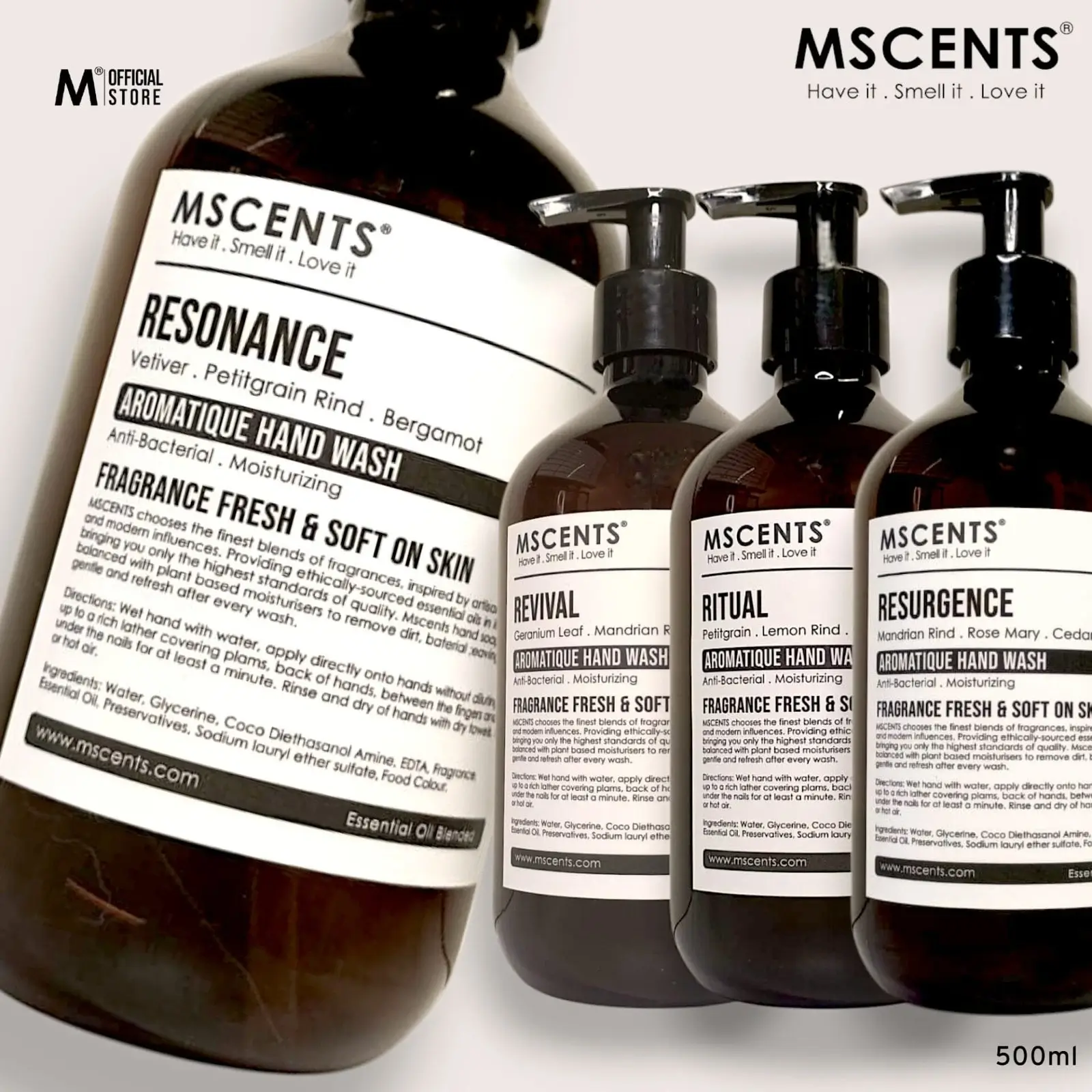 MScents aromatherapy hand soap full collection for body care