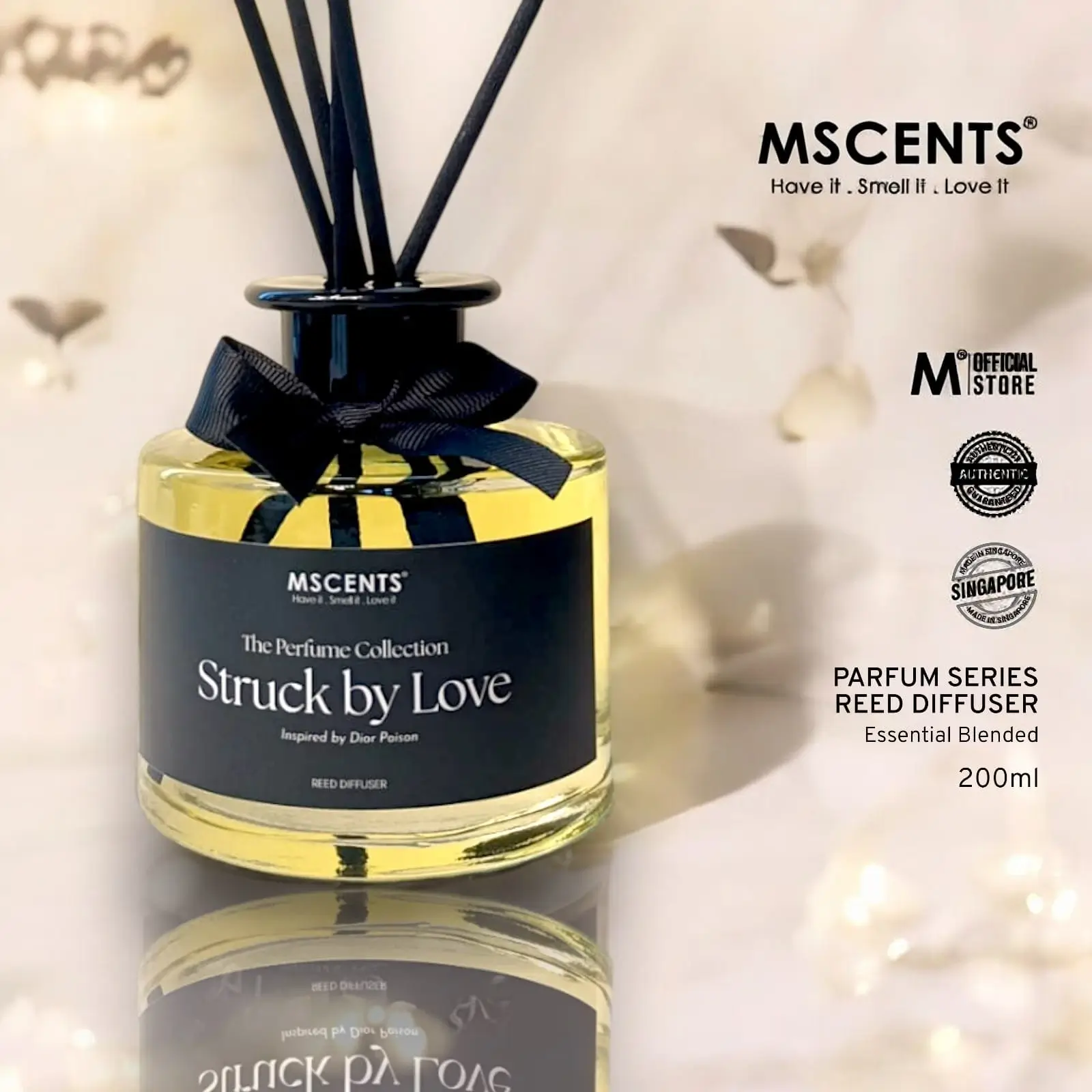 MScents reed diffuser perfume collection scent struck by love