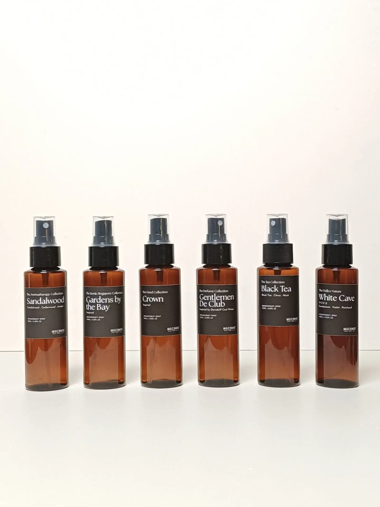 Frontal Shot of MScents luxury perfume collection aroma sprays