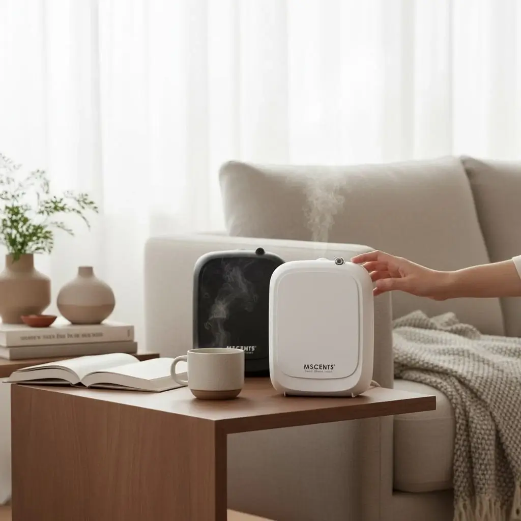 New MScents room diffuser model in black and white color