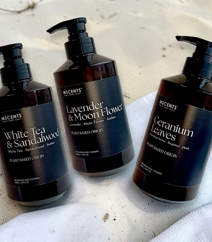 3 Bottles of MScents Shower Gel in different scents