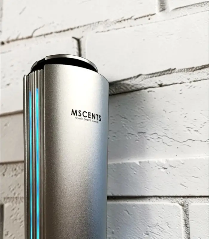 MScents Metallic Column Nebuliser light brickwall background