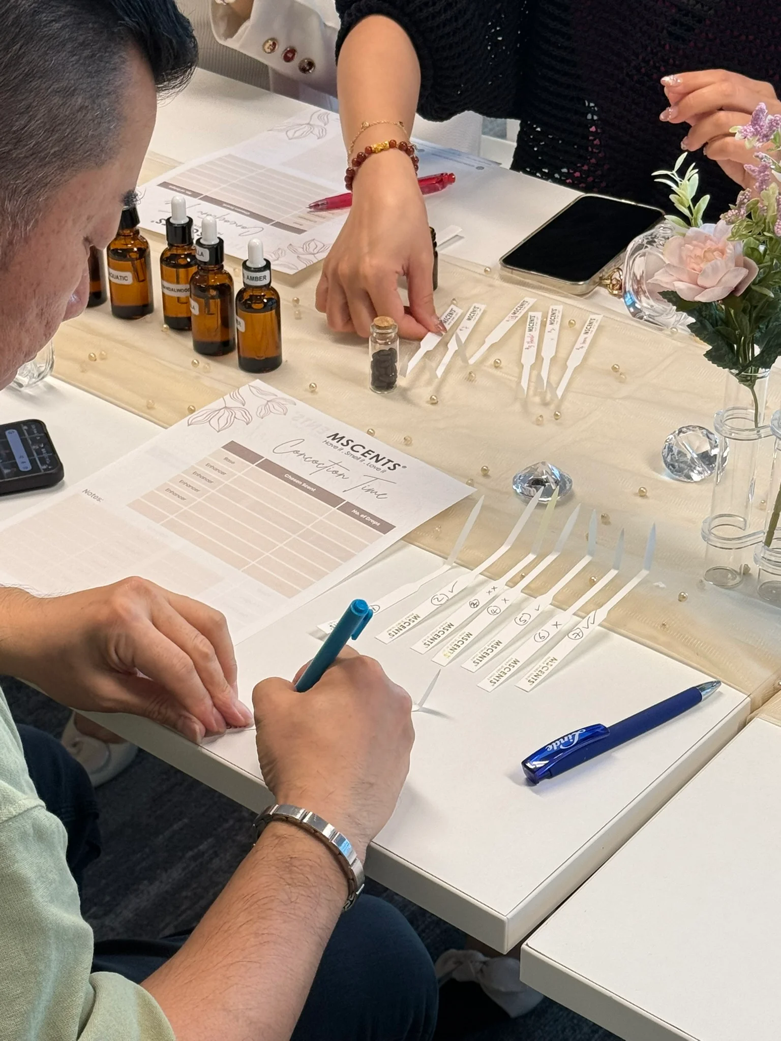 Perfume-making workshop participants