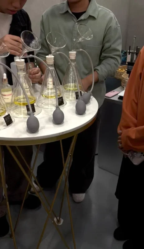 people enjoying their perfume-making class